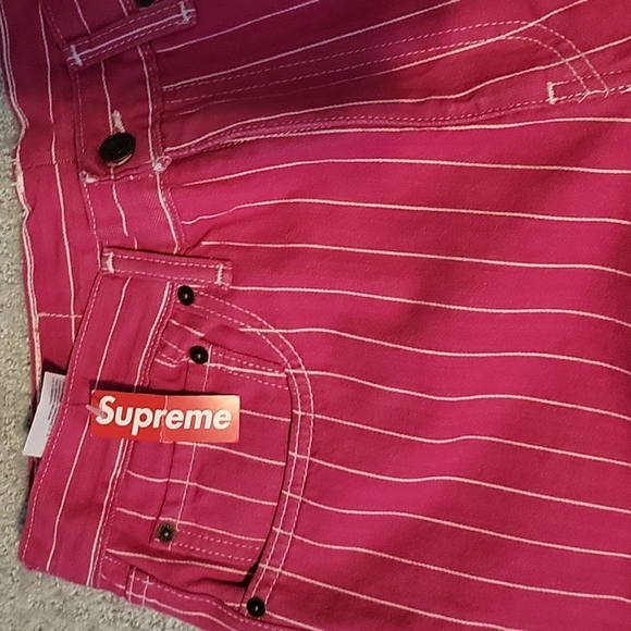 Supreme Levi's Pinstripe 550 Jeans - Picture 3 of 4